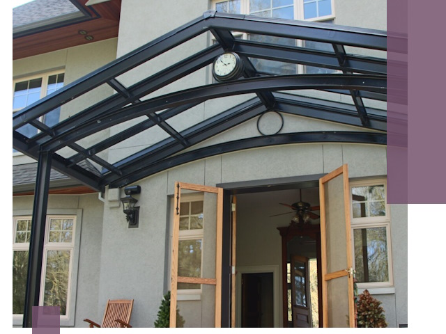 Изготовление и монтаж навесов и козырьков в Арзамасе