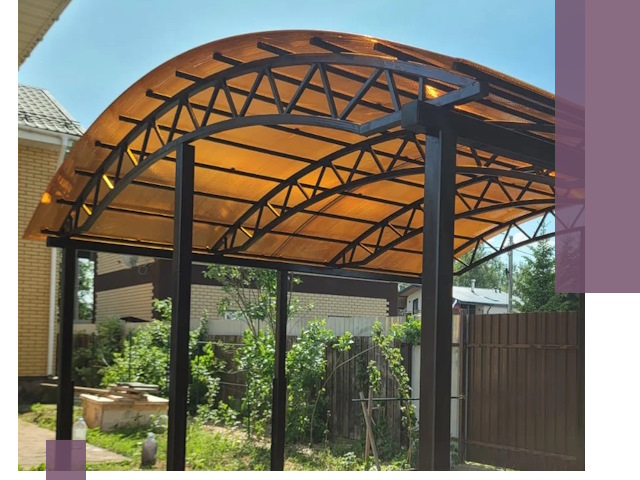 Изготовление навесов под ключ в Арзамасе из качественных материалов