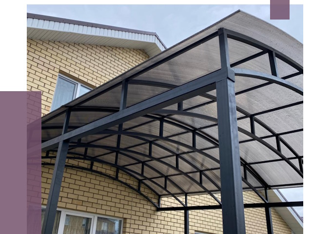 Монтаж козырьков в Арзамасе от 12219 руб. | ПРОЛЁТ-Рзм