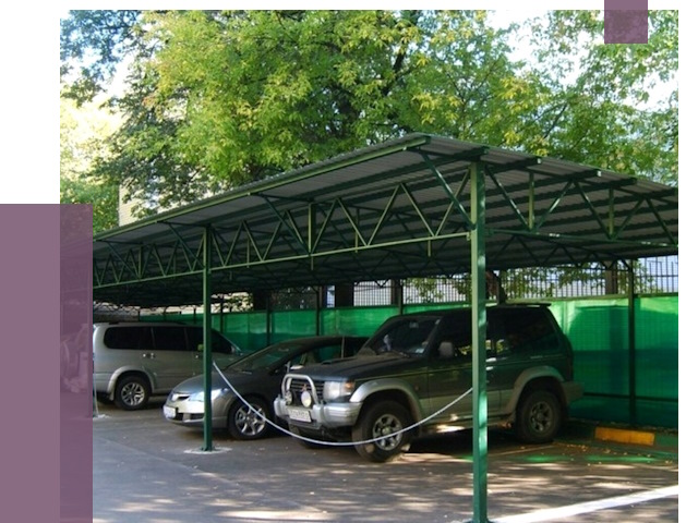 Навесы для парковки в Арзамасе от 85259 руб. заказать | ПРОЛЁТ-Рзм