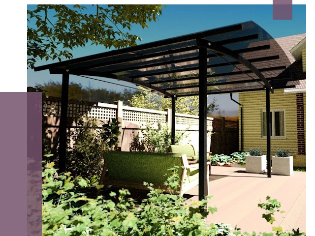 Навесы для террасы в Арзамасе от 13848 руб. под ключ | ПРОЛЁТ-Рзм