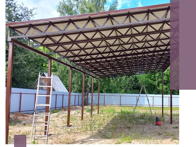 Односкатные навесы под ключ в Арзамасе — изготовление и монтаж