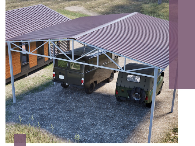 Двускатные навесы под ключ в Арзамасе — изготовление и монтаж