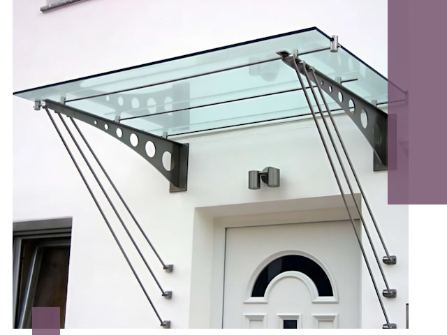 Козырьки над входом под ключ в Арзамасе — изготовление и монтаж