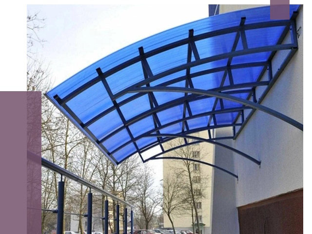 Козырьки из поликарбоната в Арзамасе от 4562 руб. под ключ | ПРОЛЁТ-Рзм