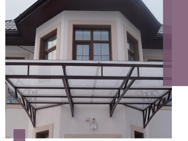 Козырьки из поликарбоната под ключ в Арзамасе