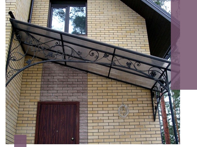 Односкатные козырьки из металла под ключ в Арзамасе